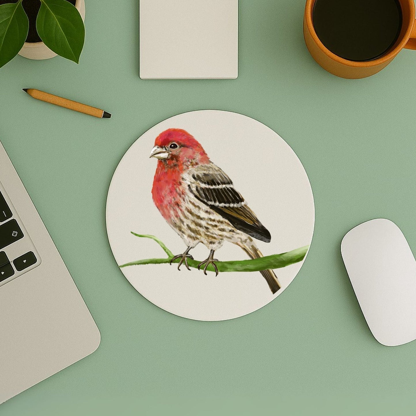 House Finch Mousepad - MerikaArt