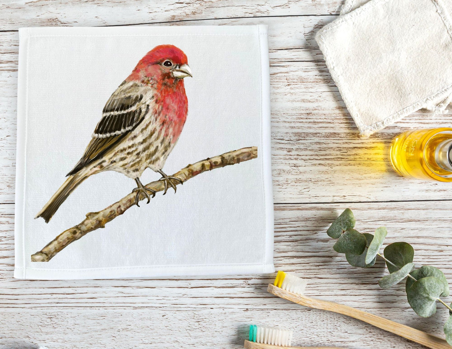 House Finch Washcloth – A Vibrant Bird Lover's Delight - MerikaArt