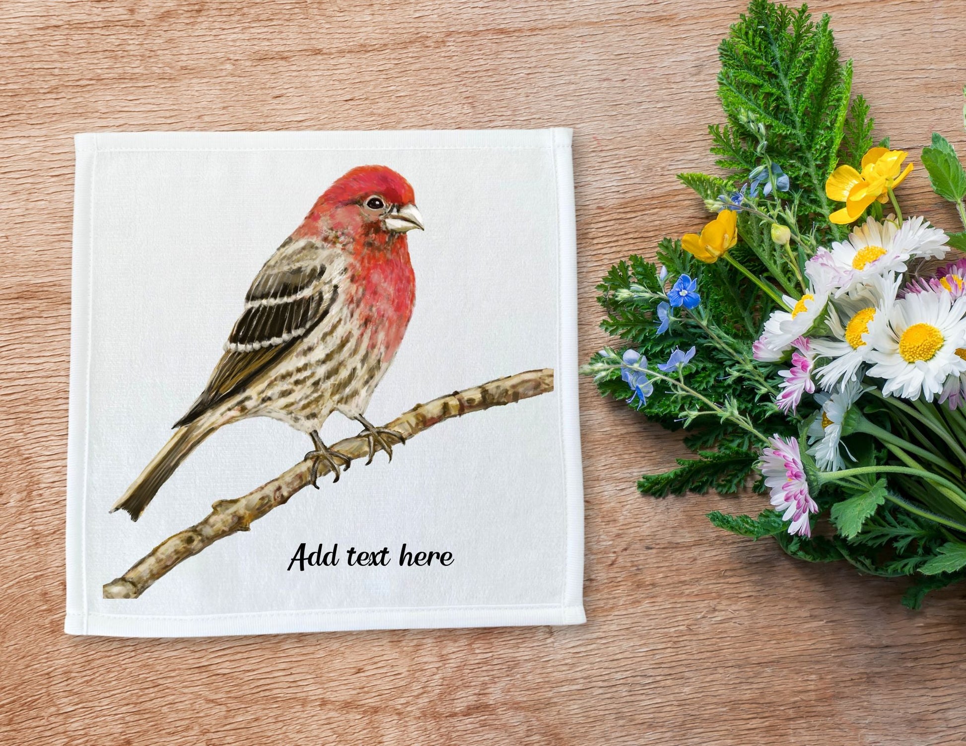 House Finch Washcloth – A Vibrant Bird Lover's Delight - MerikaArt