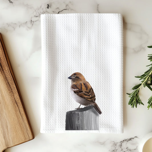 House Sparrow Kitchen Towel - MerikaArt