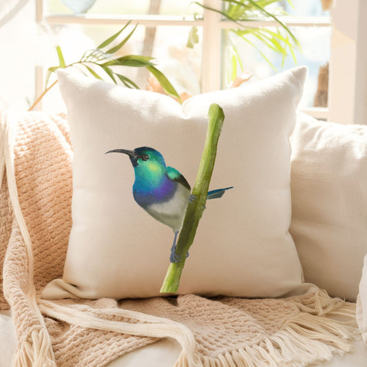 Hummingbird Pillow - Nature Inspired Home Decor - MerikaArt