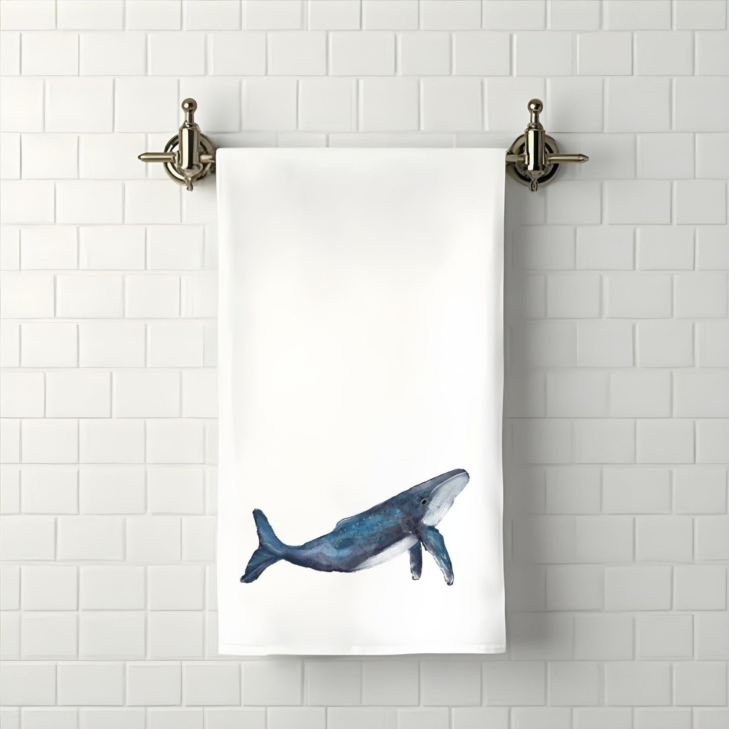 Humpback Whale Bathroom Towel - MerikaArt