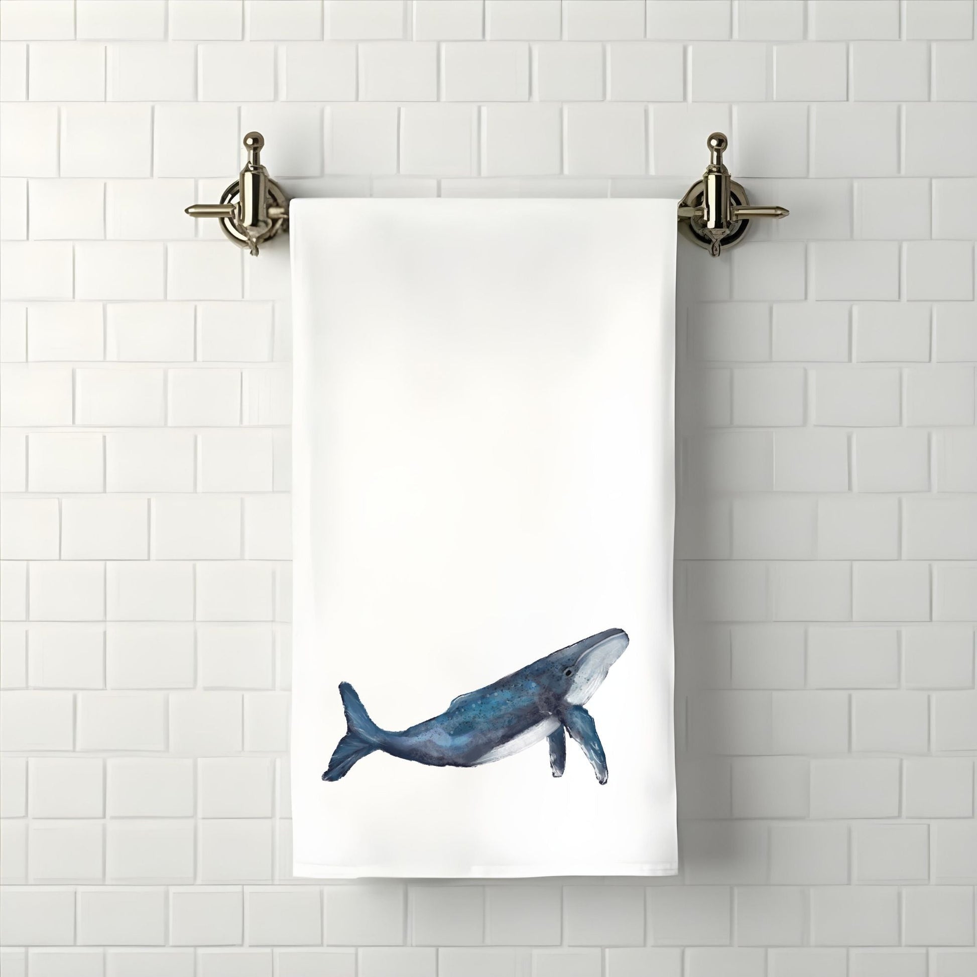 Humpback Whale Bathroom Towel - MerikaArt