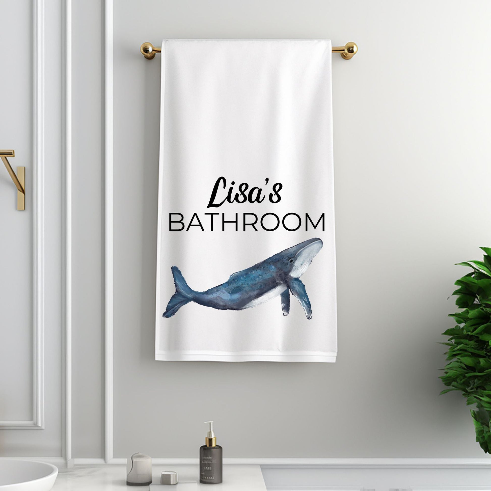 Humpback Whale Bathroom Towel - MerikaArt