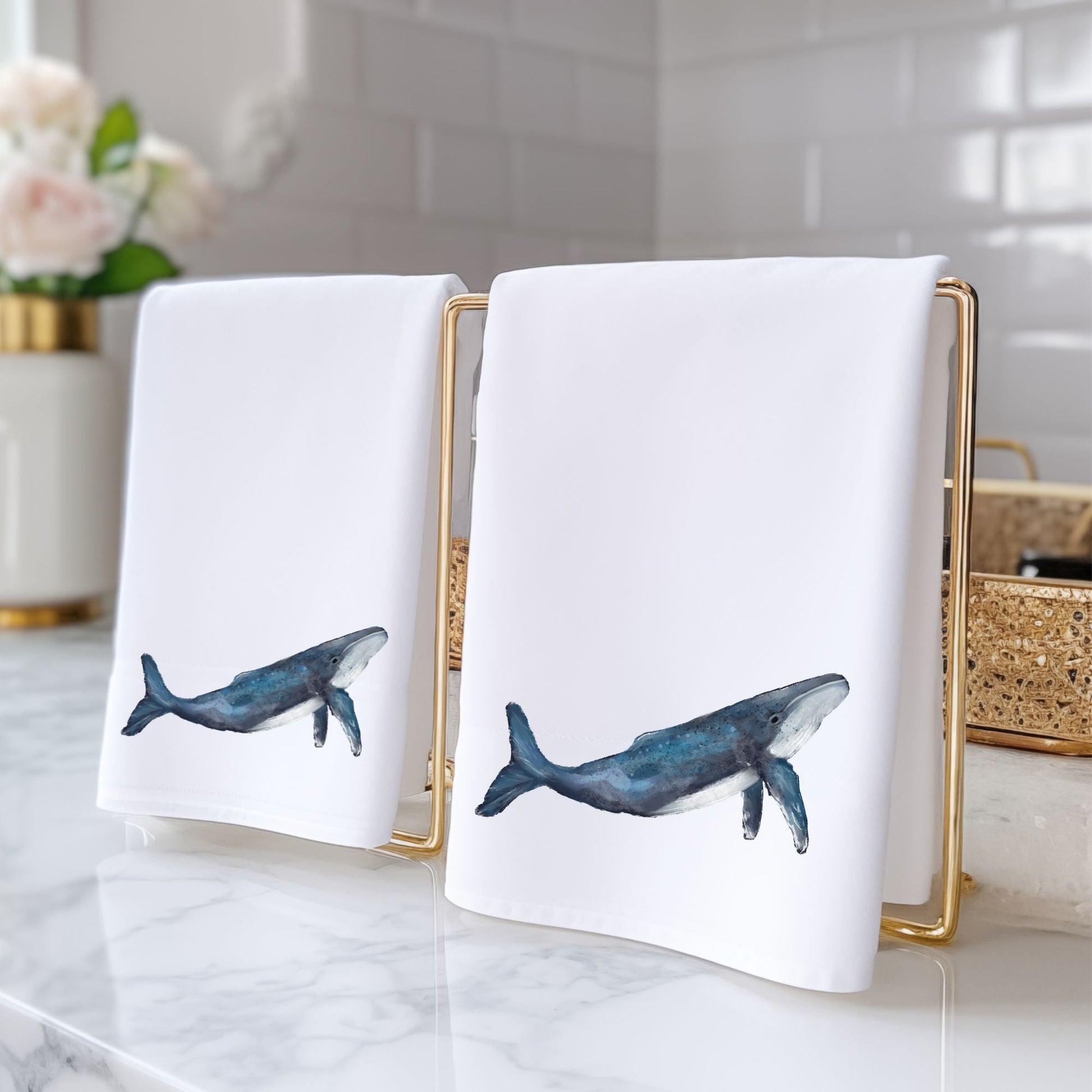 Humpback Whale Bathroom Towel - MerikaArt