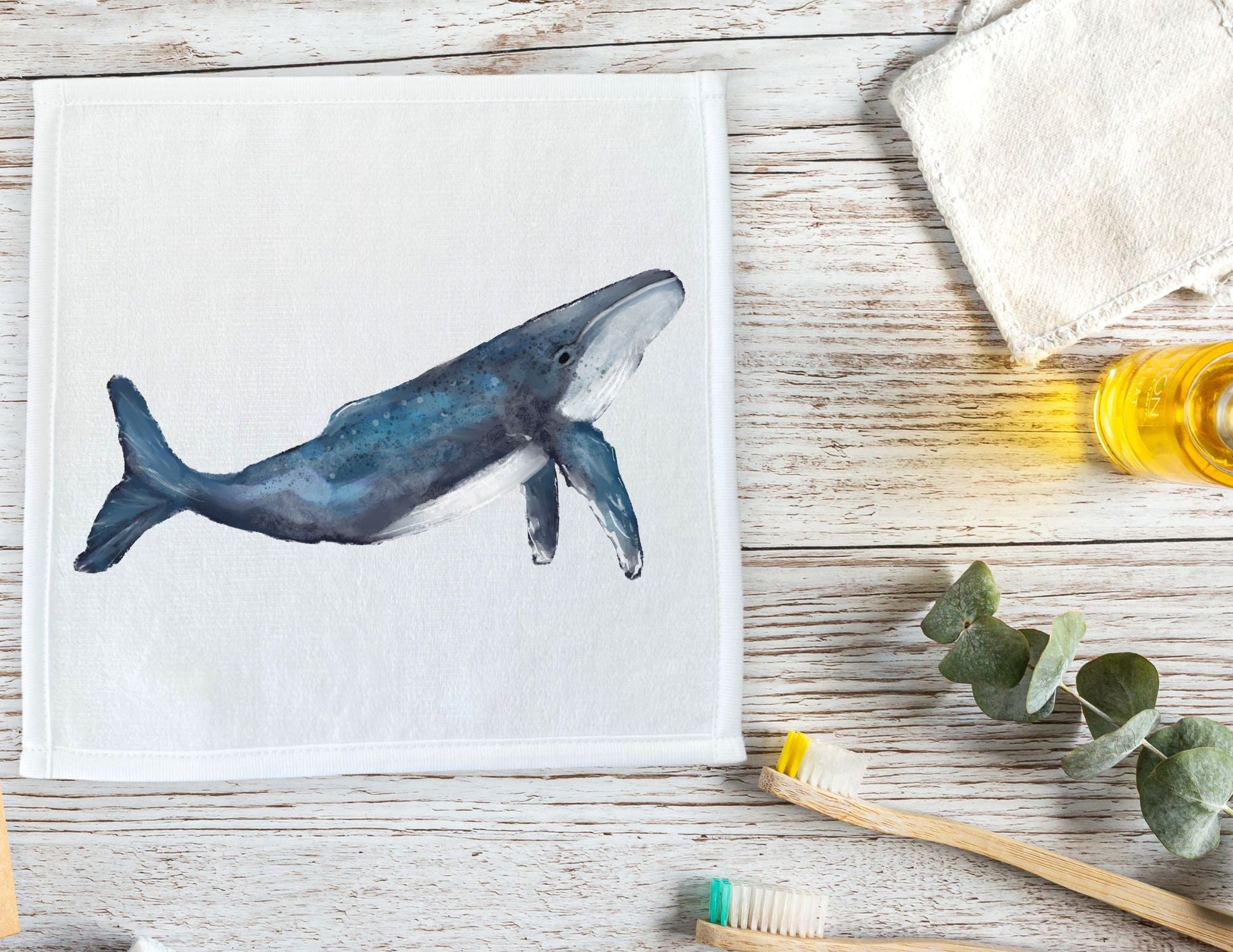 Humpback Whale Washcloth - MerikaArt