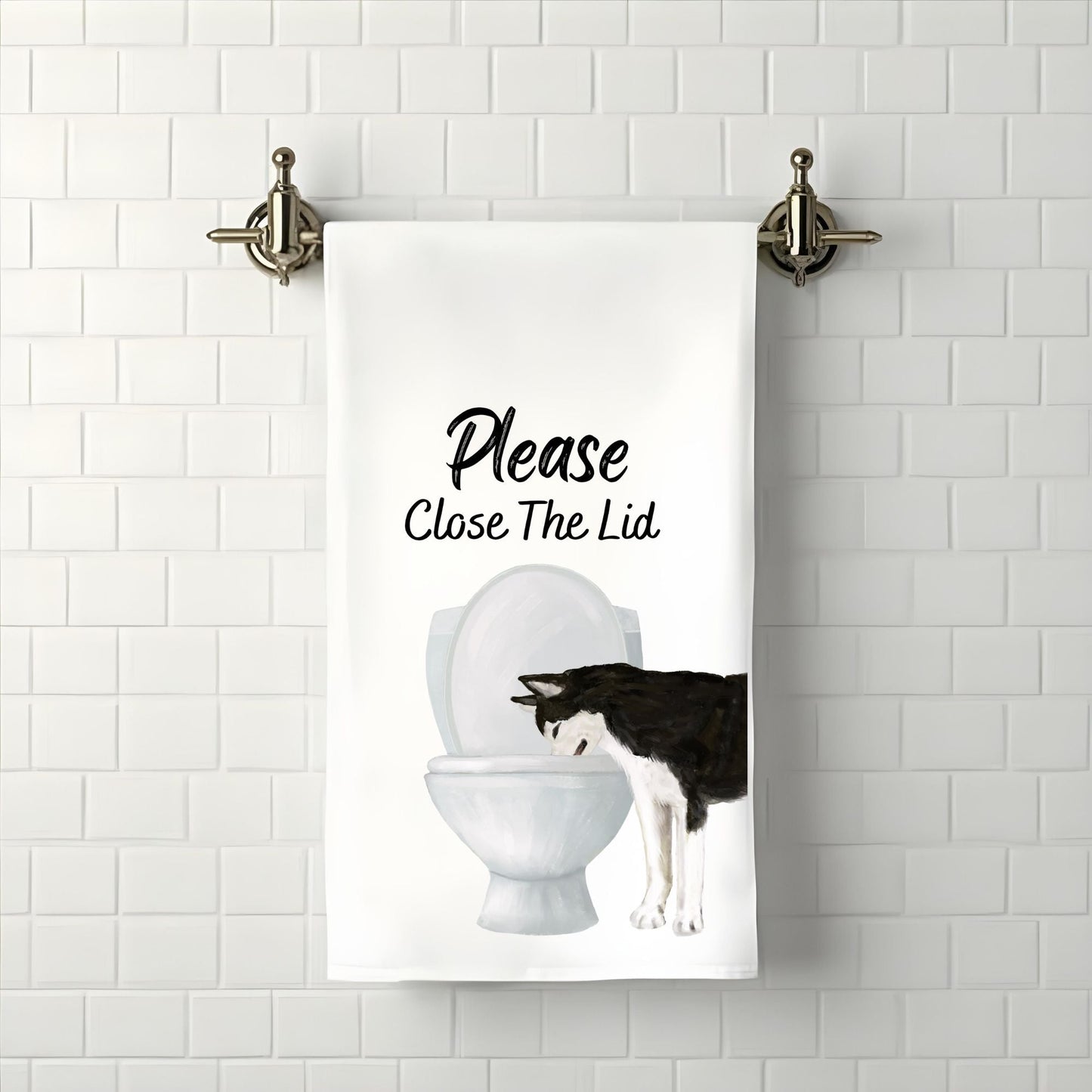 Husky Bathroom Towel - MerikaArt