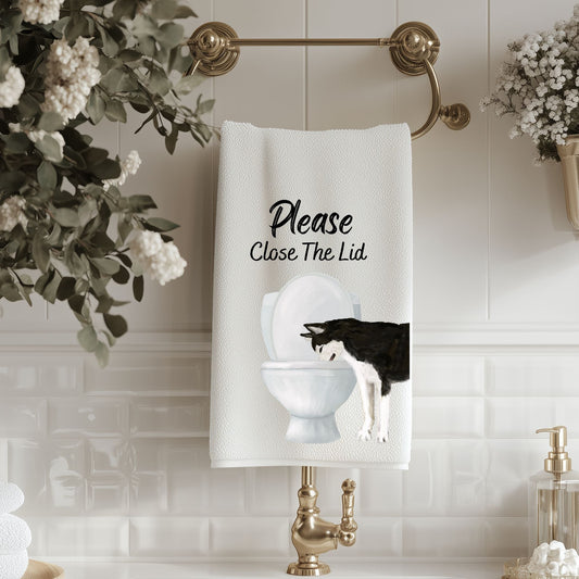 Husky Bathroom Towel - MerikaArt