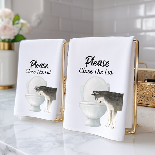 Husky Dog Bathroom Towel - MerikaArt