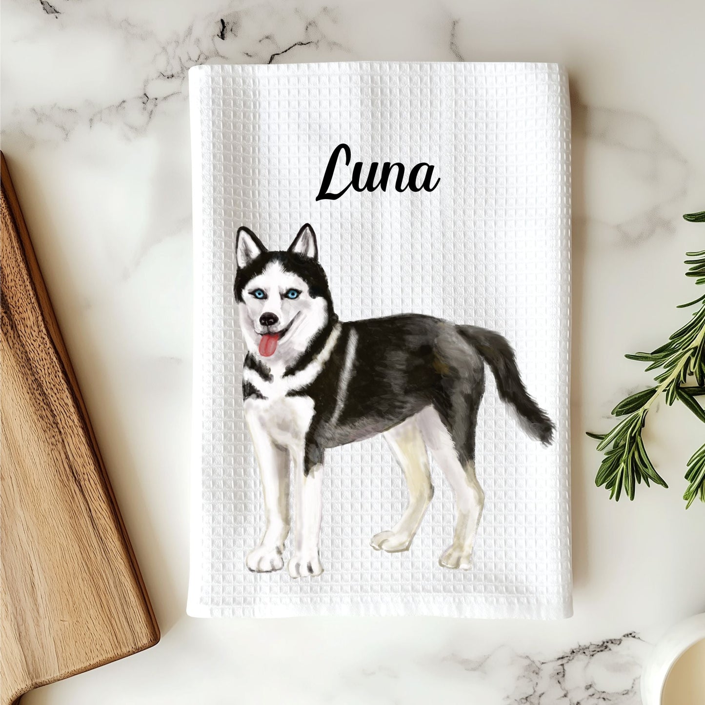 Husky Dog Kitchen Towel - MerikaArt