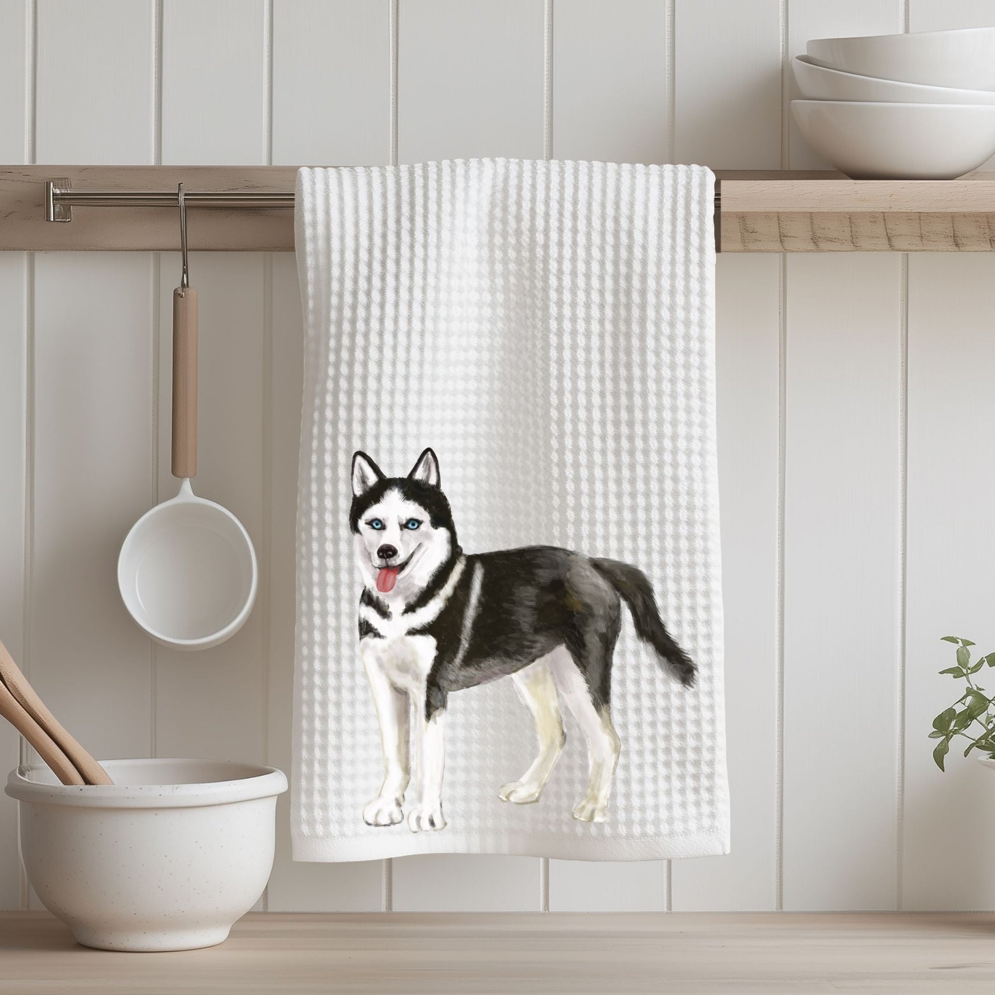 Husky Dog Kitchen Towel - MerikaArt