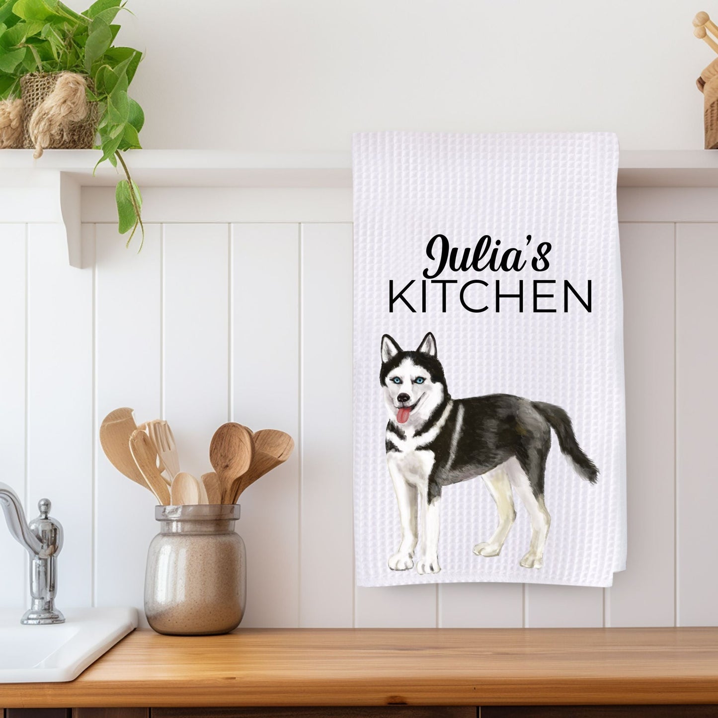 Husky Dog Kitchen Towel - MerikaArt