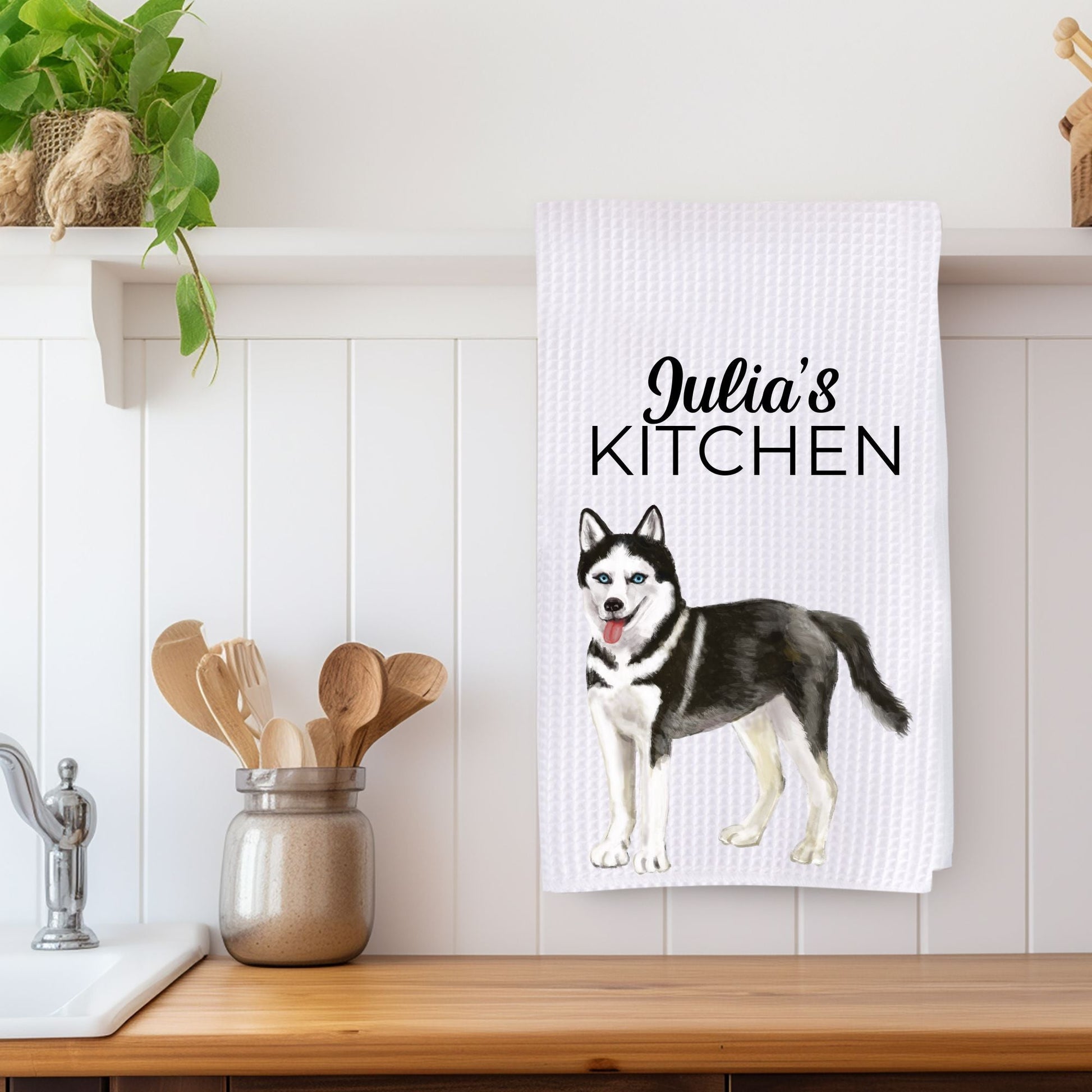 Husky Dog Kitchen Towel - MerikaArt