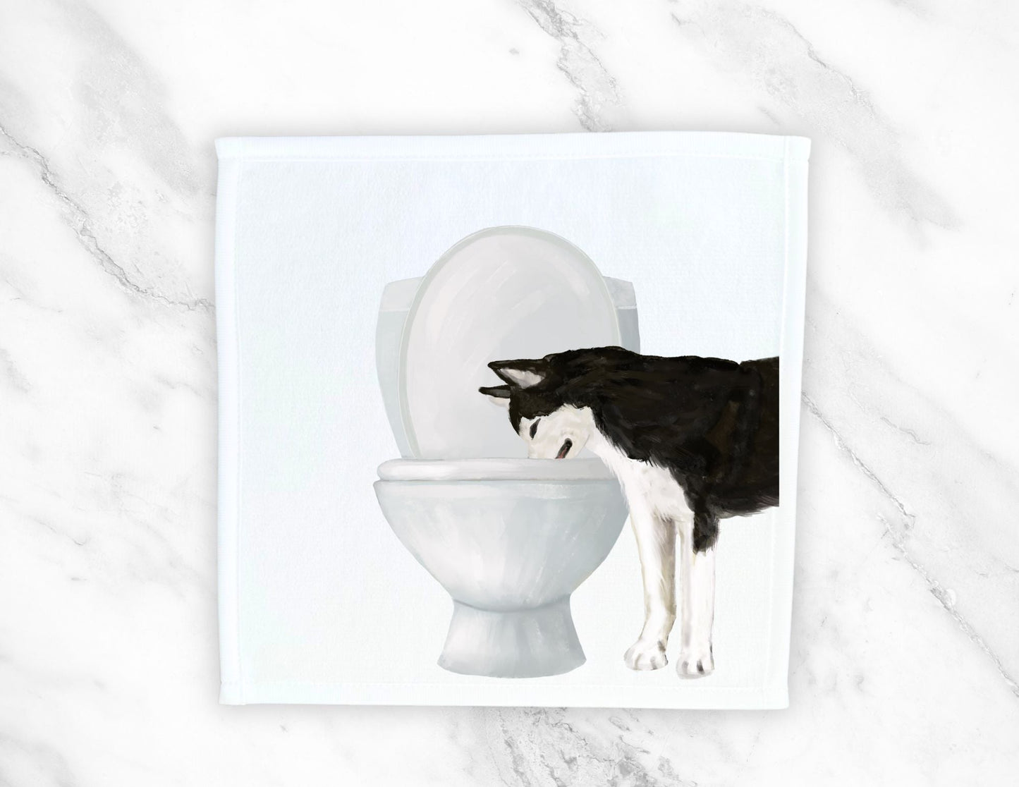 Husky Dog Toilet Washcloth - MerikaArt