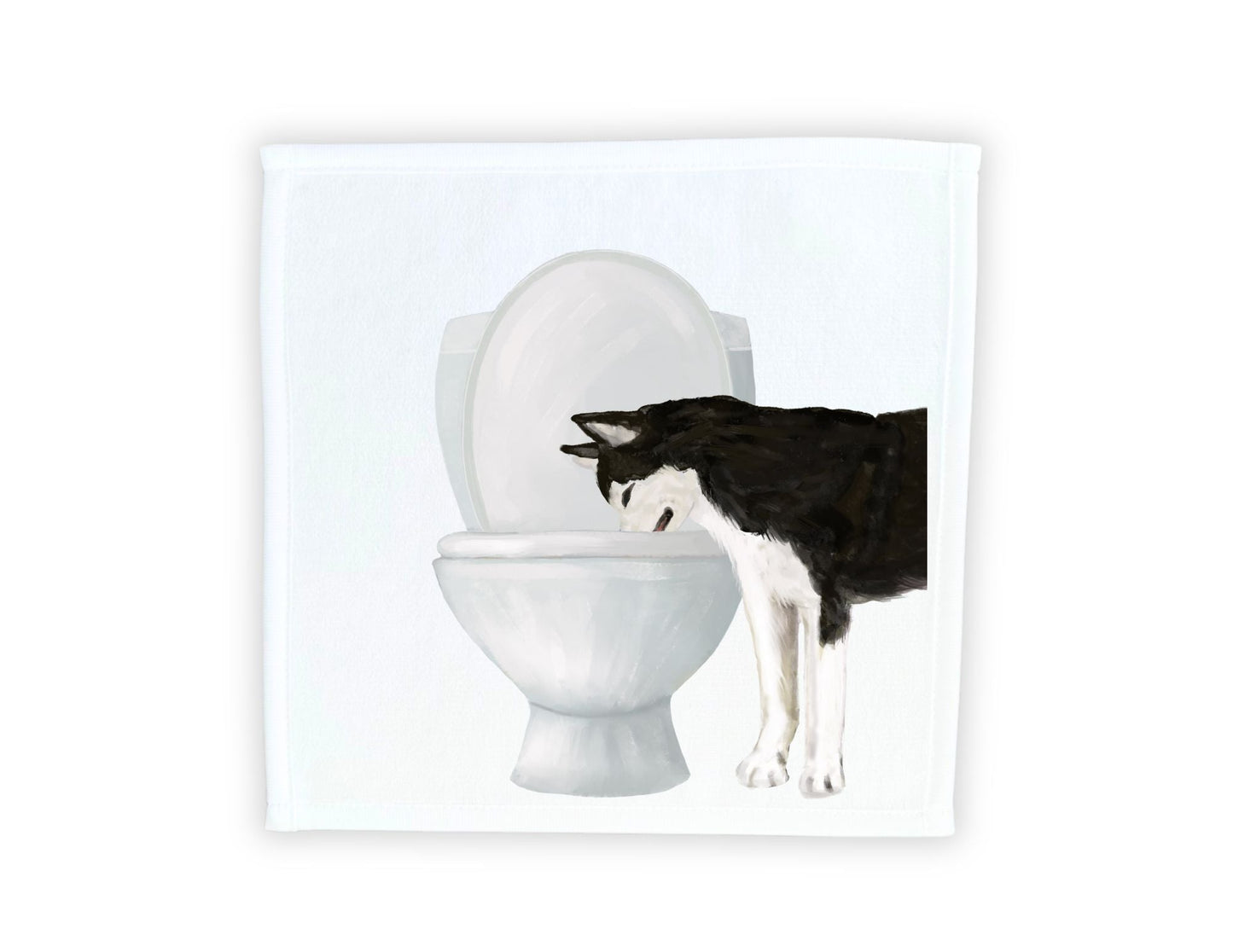 Husky Dog Toilet Washcloth - MerikaArt