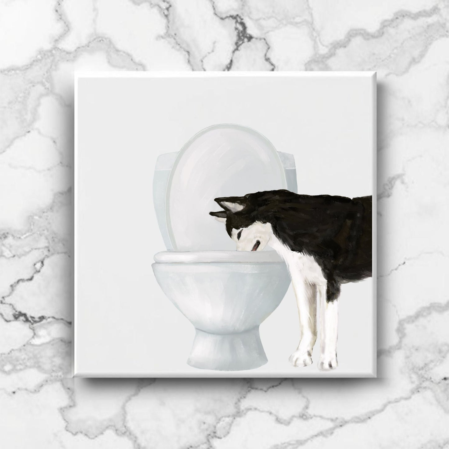 Husky Toilet Ceramic Tile - MerikaArt