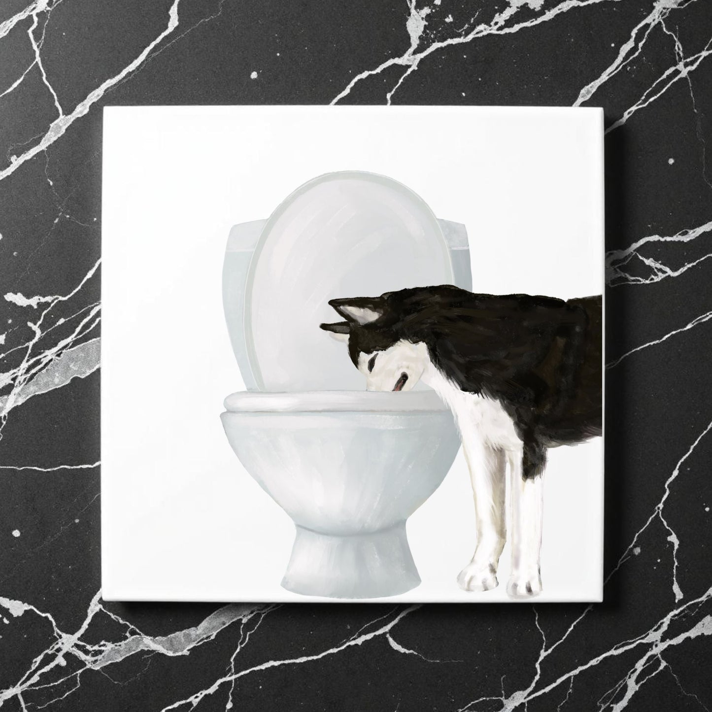 Husky Toilet Ceramic Tile - MerikaArt