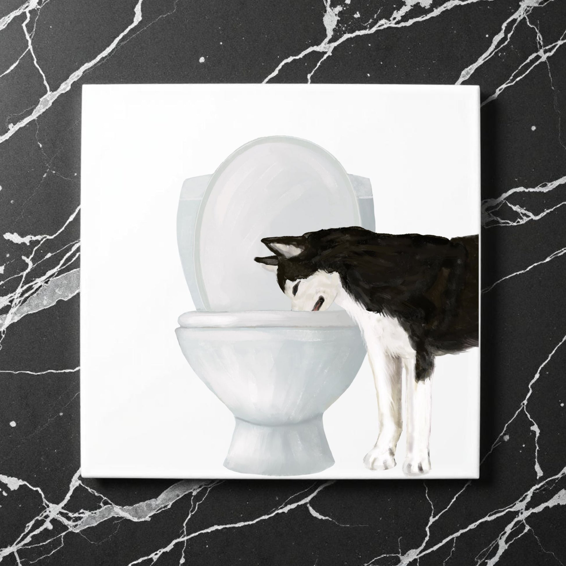 Husky Toilet Ceramic Tile - MerikaArt