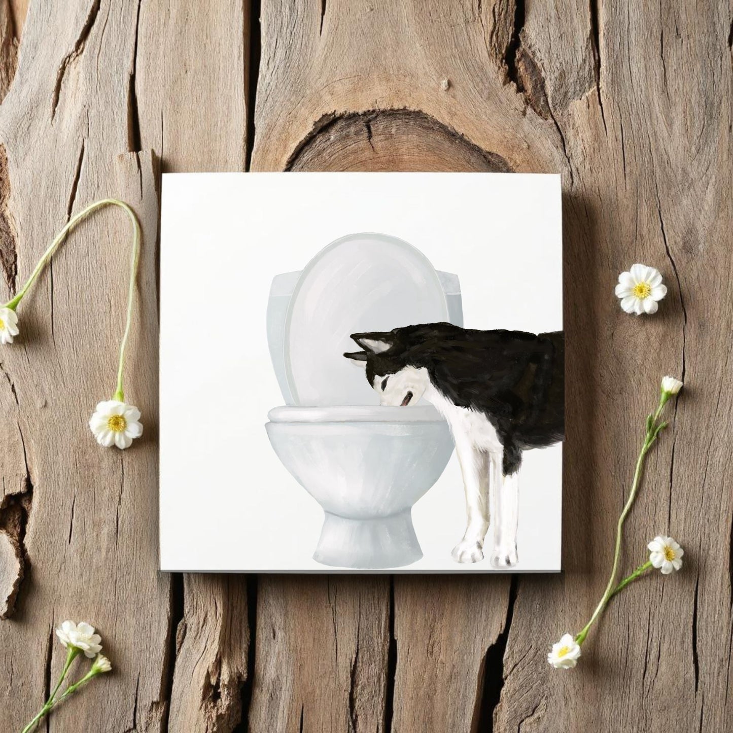 Husky Toilet Ceramic Tile - MerikaArt