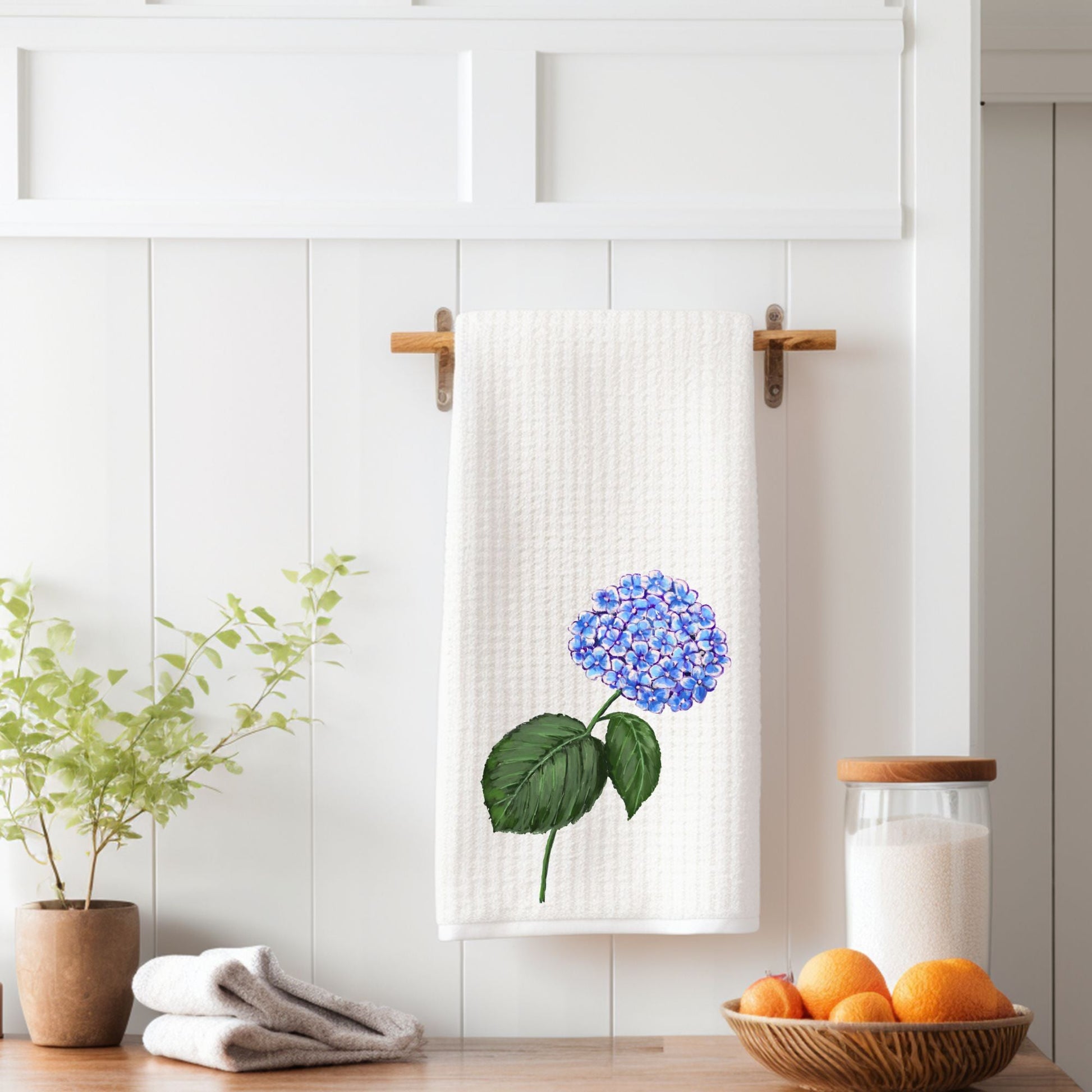 Hydrangea Kitchen Towel - MerikaArt