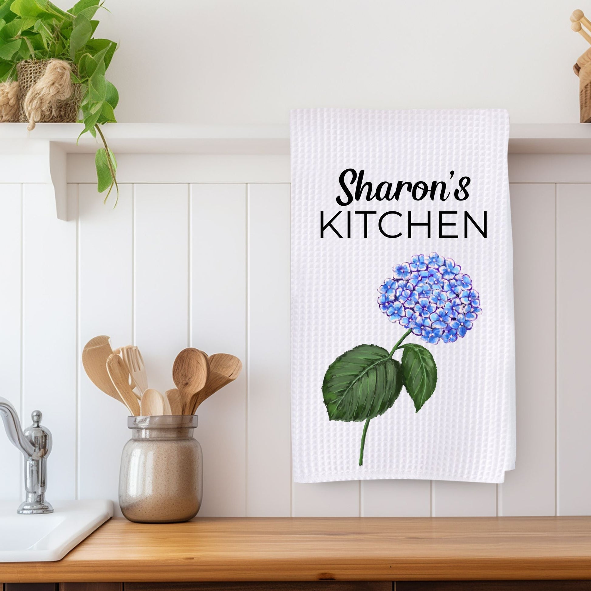 Hydrangea Kitchen Towel - MerikaArt