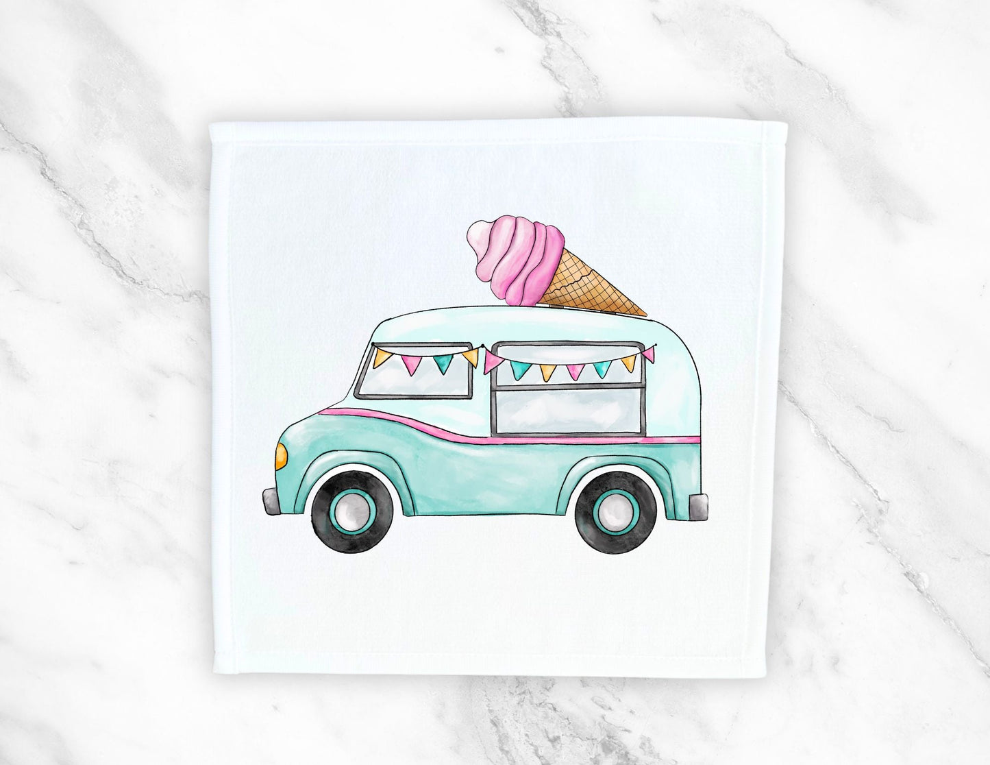 Ice Cream Truck Washcloth | "Sweet Treat Express" - MerikaArt