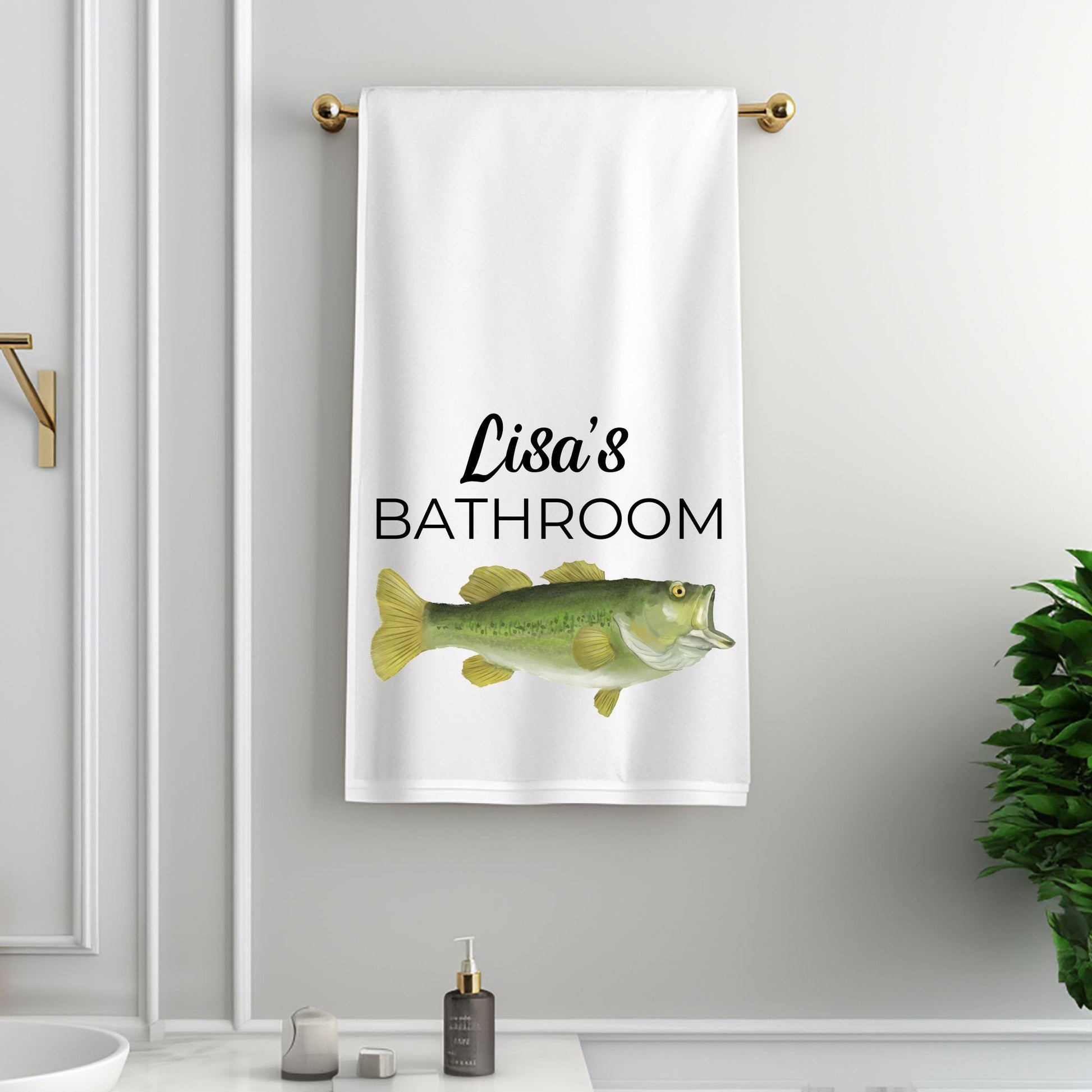 Largemouth Bass Bathroom Towel - MerikaArt