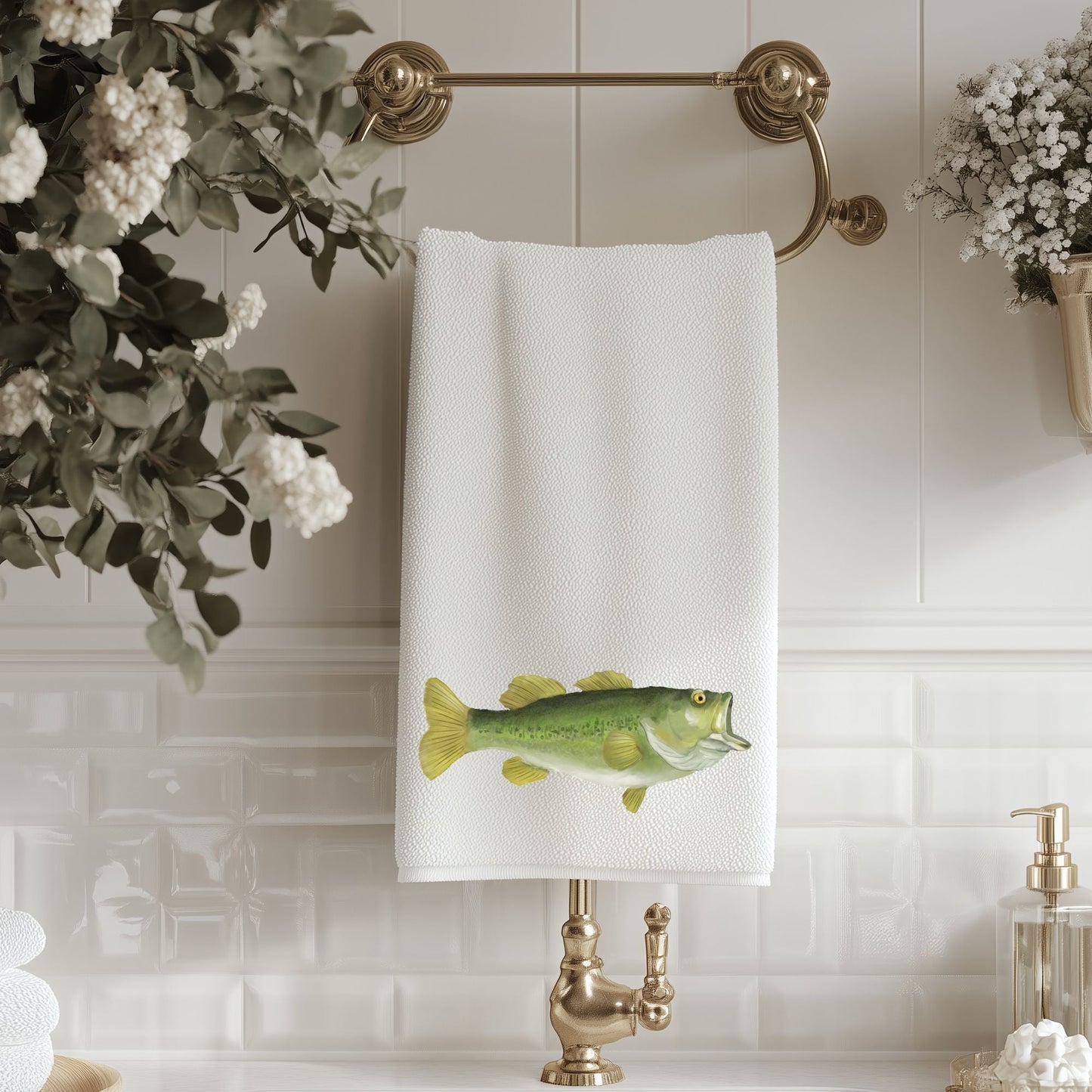 Largemouth Bass Bathroom Towel - MerikaArt