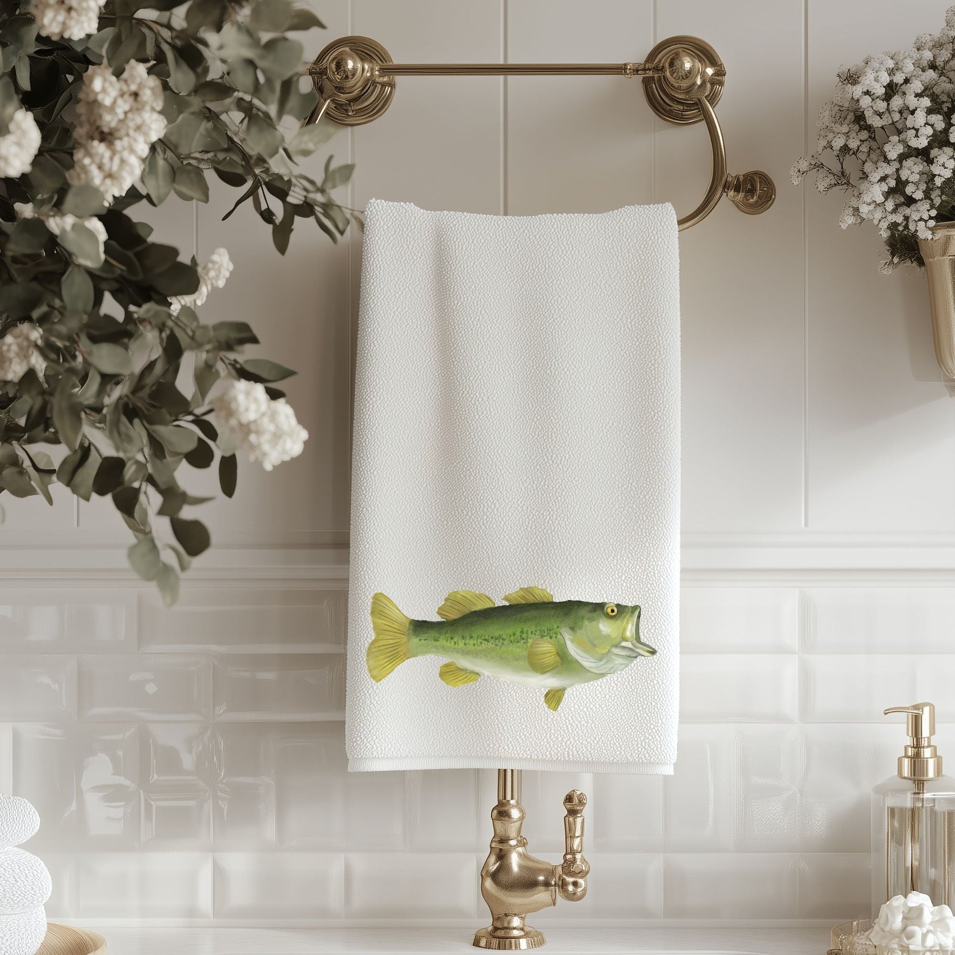 Largemouth Bass Bathroom Towel - MerikaArt