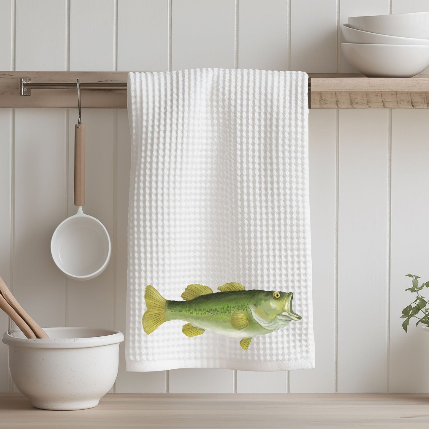Largemouth Bass Kitchen Towel - MerikaArt