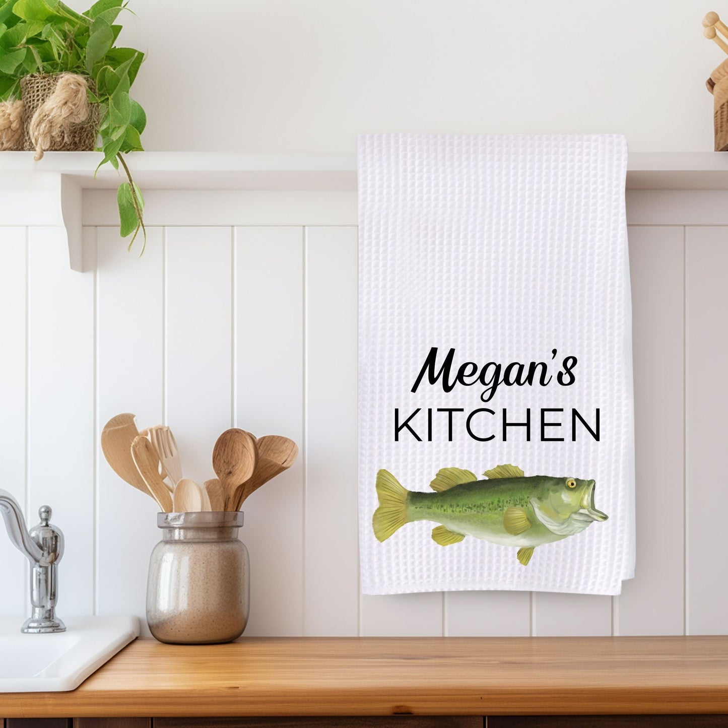 Largemouth Bass Kitchen Towel - MerikaArt