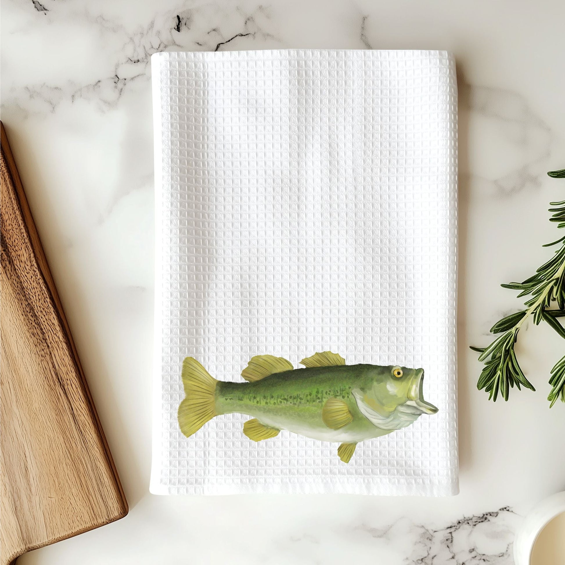Largemouth Bass Kitchen Towel - MerikaArt