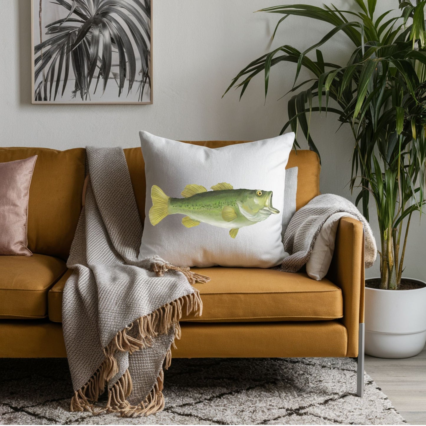 Largemouth Bass Pillow - MerikaArt