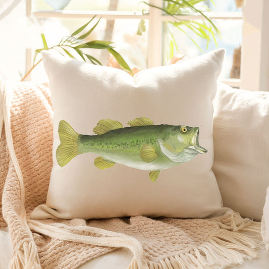 Largemouth Bass Pillow - MerikaArt