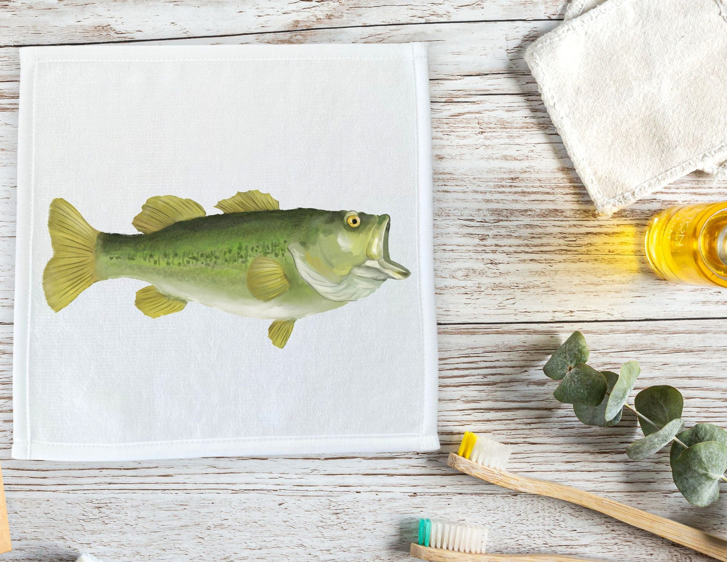 Largemouth Bass Washcloth - MerikaArt