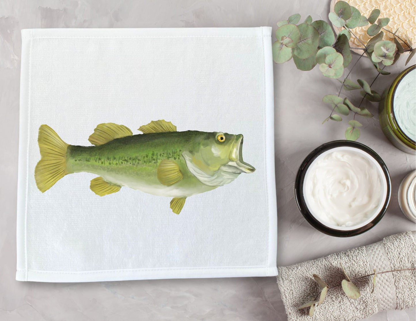 Largemouth Bass Washcloth - MerikaArt