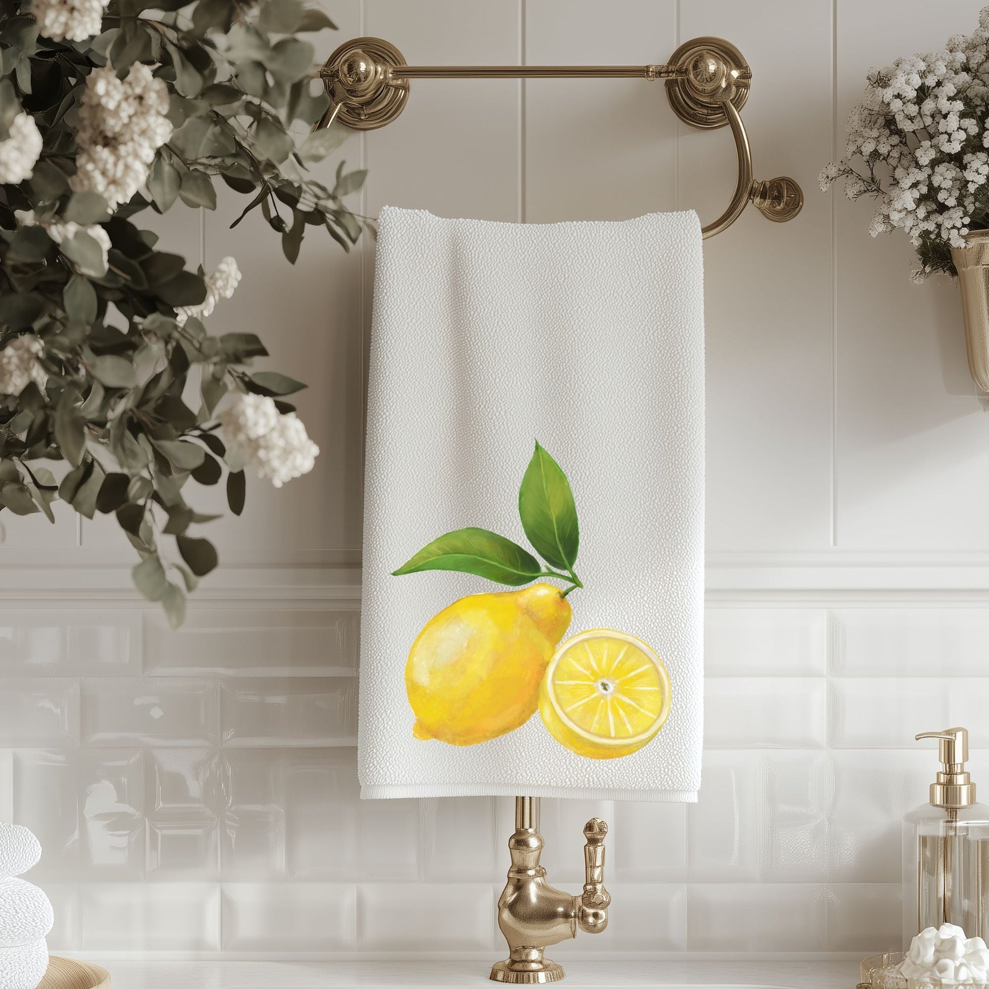 Lemon Fruit Bathroom Towel - MerikaArt