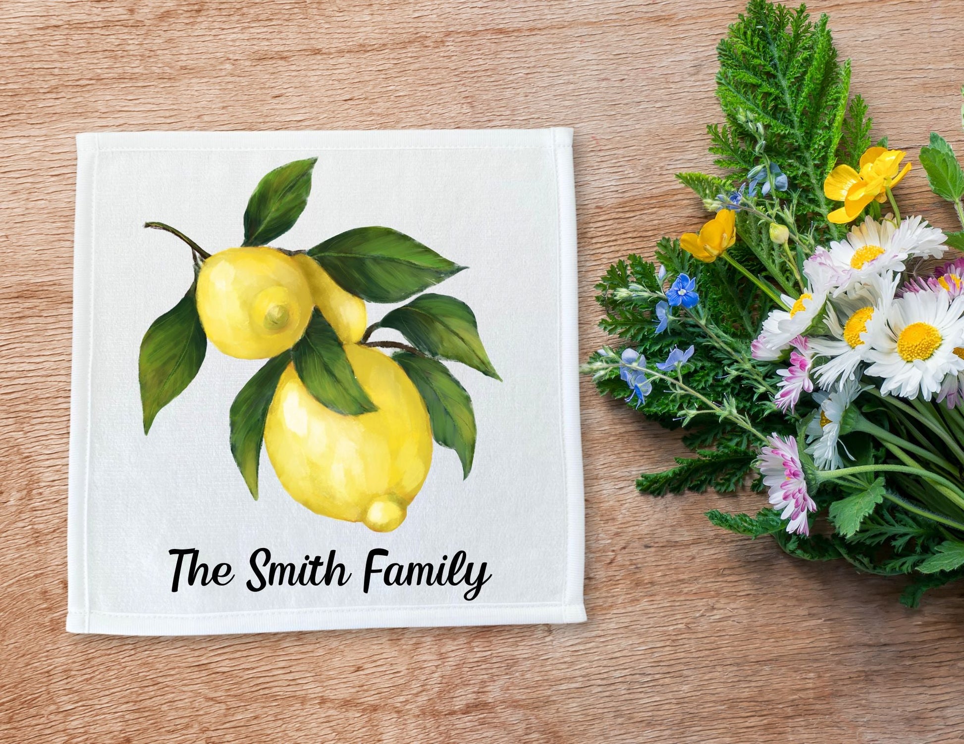 Lemon Grove Washcloth - MerikaArt