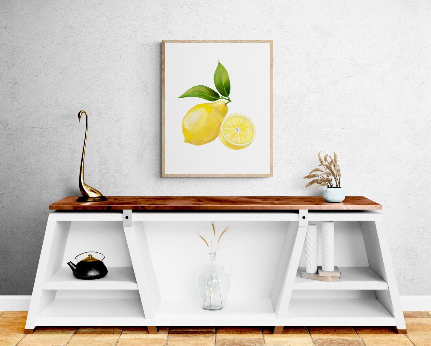 Lemon Print, Fresh Lemons Wall Art, Kitchen Wall Hanging, Dining Room Decor, Citrus Painting, Fruit Illustration, Farmhouse Wall Decor - MerikaArt