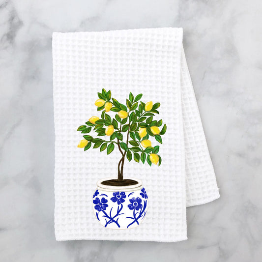 Lemon Tree Kitchen Towel - MerikaArt