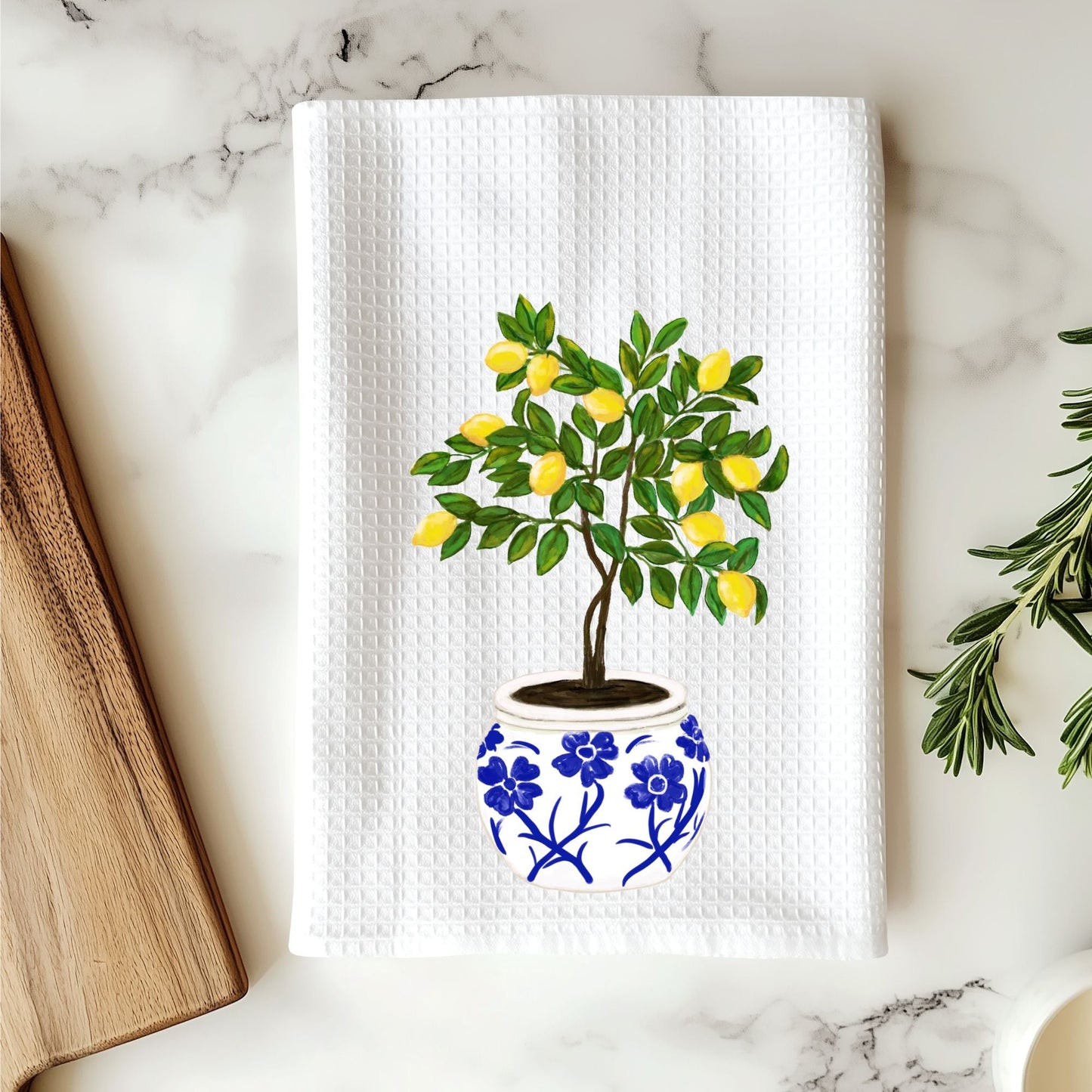 Lemon Tree Kitchen Towel - MerikaArt