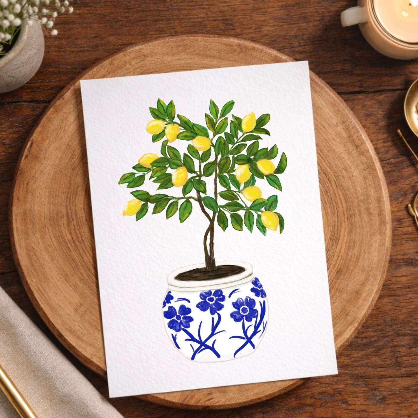 Lemon Tree Postcard - MerikaArt