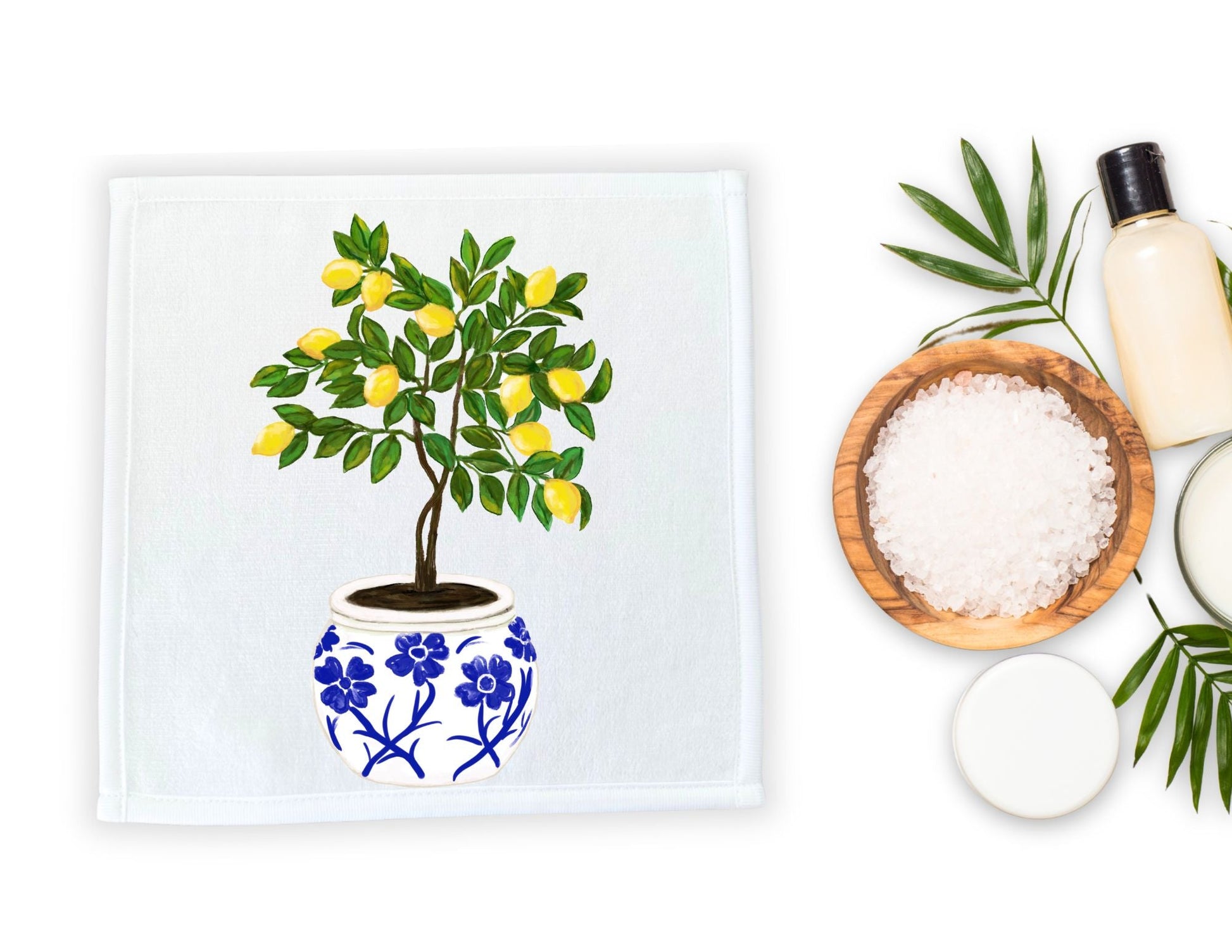 Lemon Tree Washcloth - MerikaArt