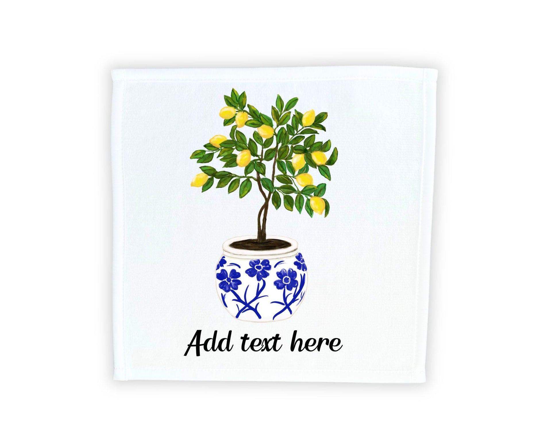Lemon Tree Washcloth - MerikaArt