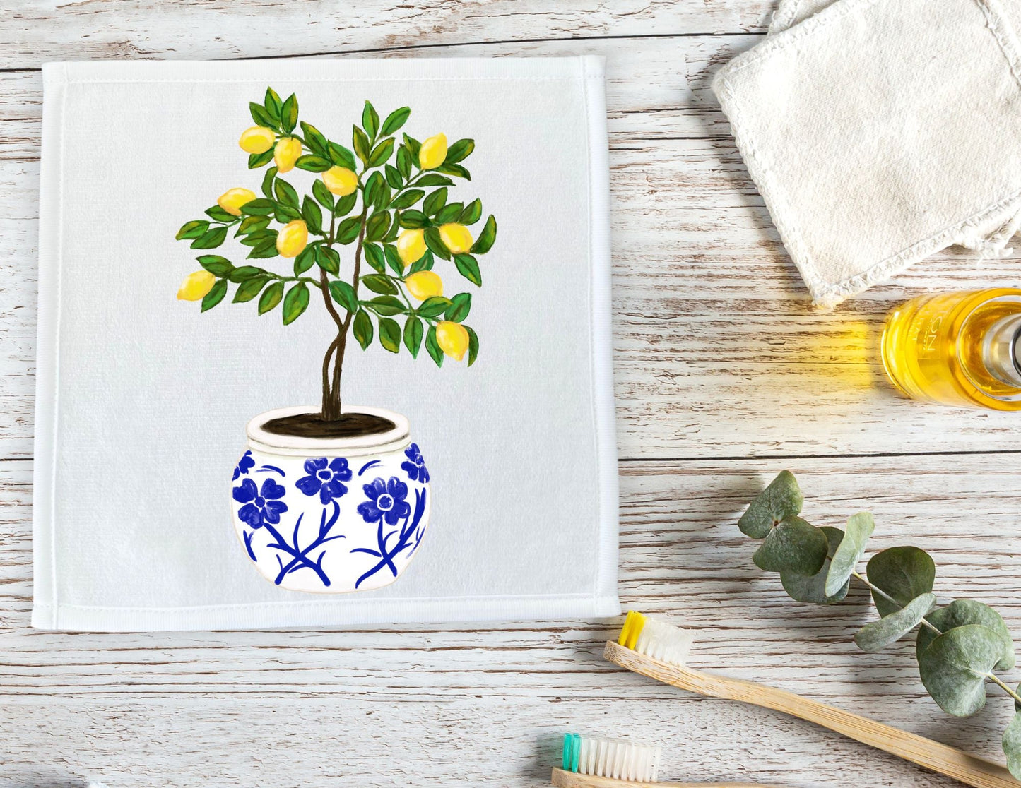Lemon Tree Washcloth - MerikaArt