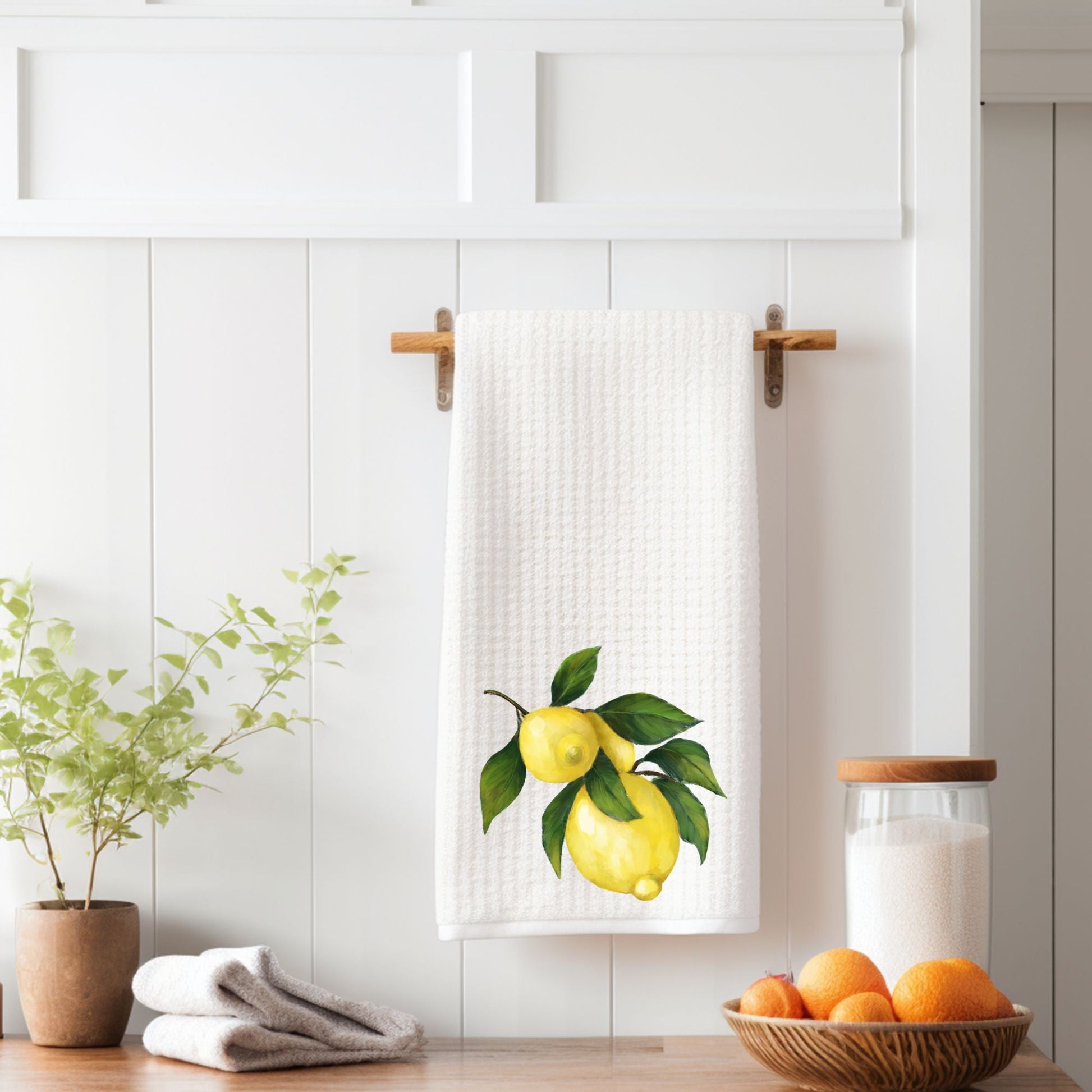 Lemons Kitchen Towel - MerikaArt