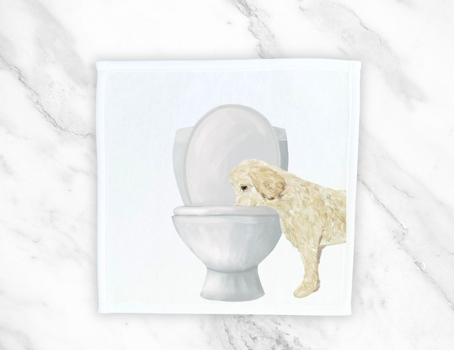 Light Dog Toilet Washcloth - MerikaArt
