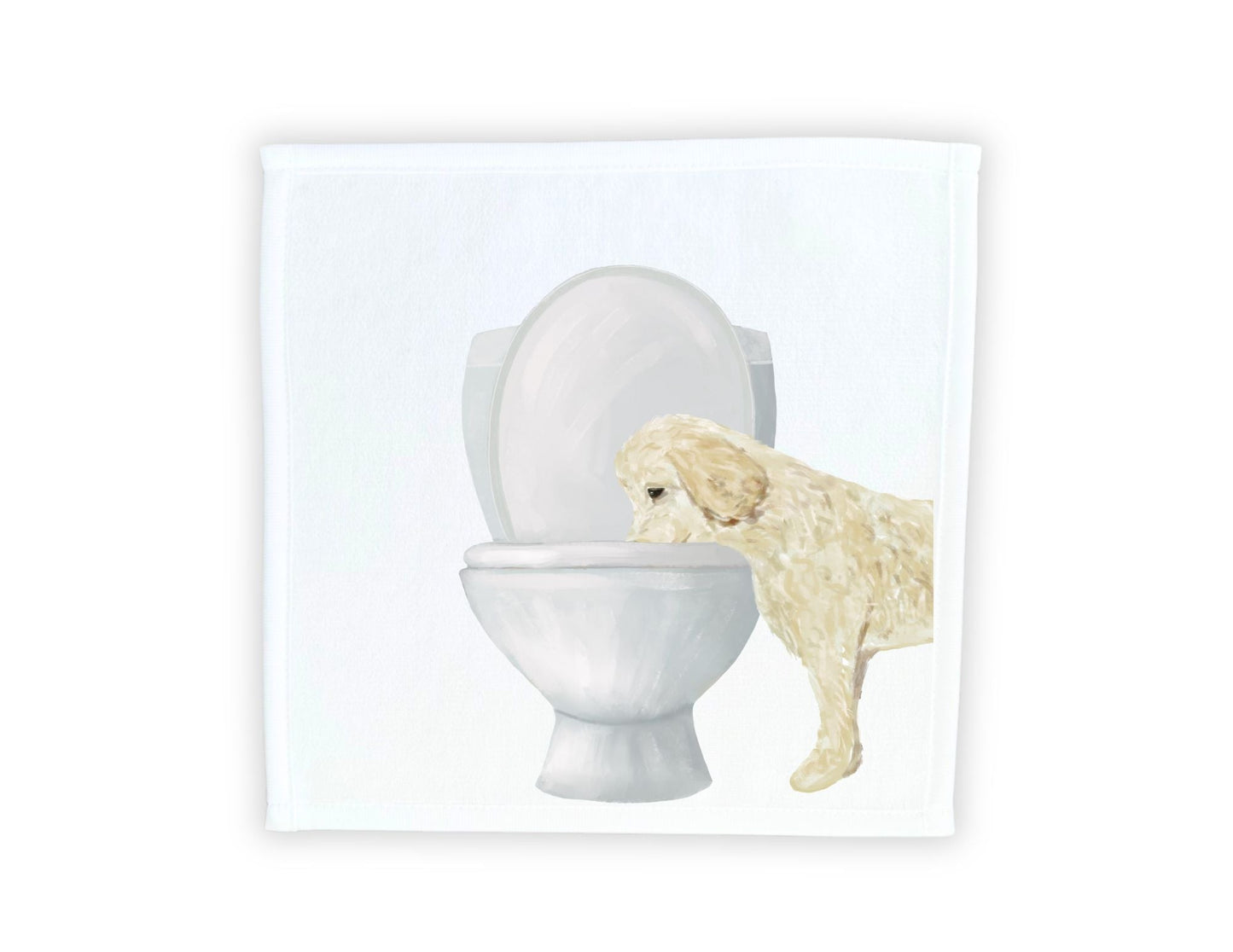 Light Dog Toilet Washcloth - MerikaArt