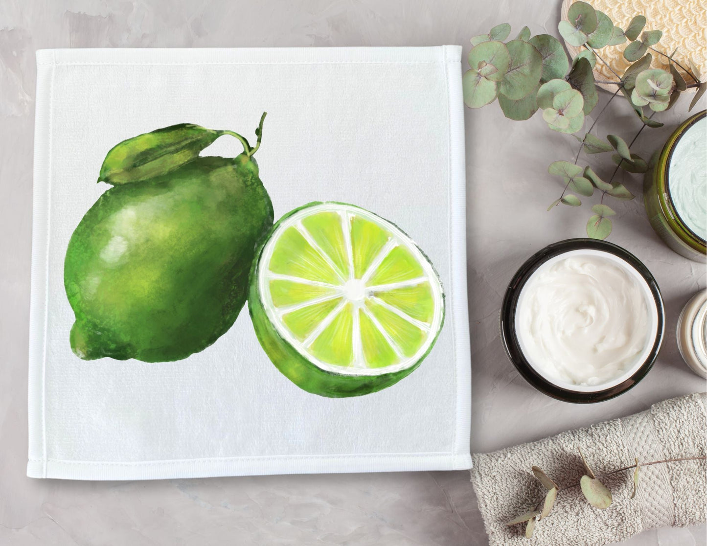 Lime Duo Washcloth - MerikaArt