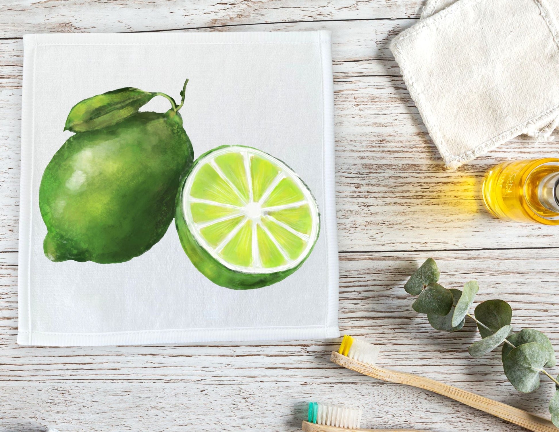 Lime Duo Washcloth - MerikaArt